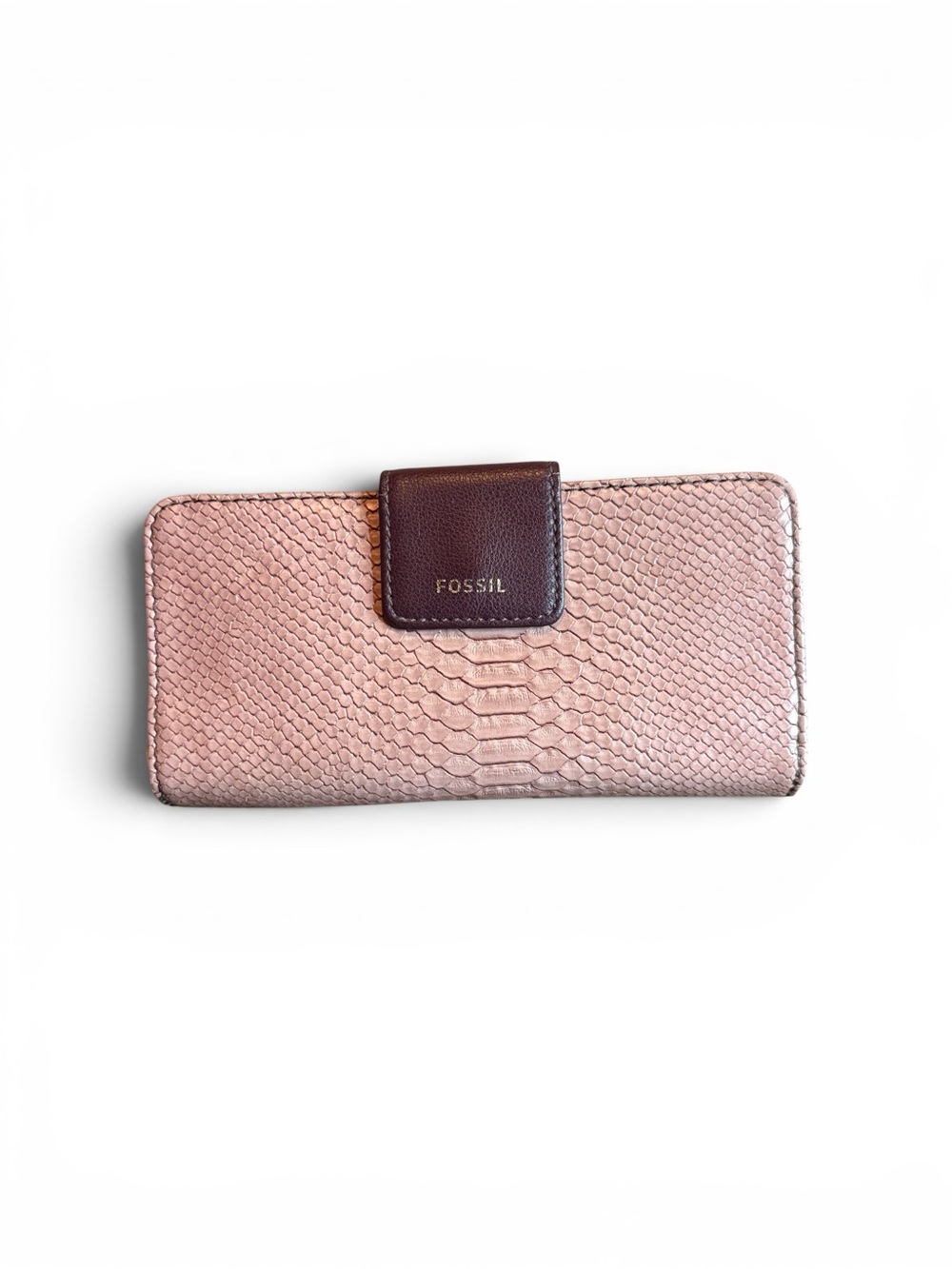 Fossil Madison Slim Clutch in Snake Print